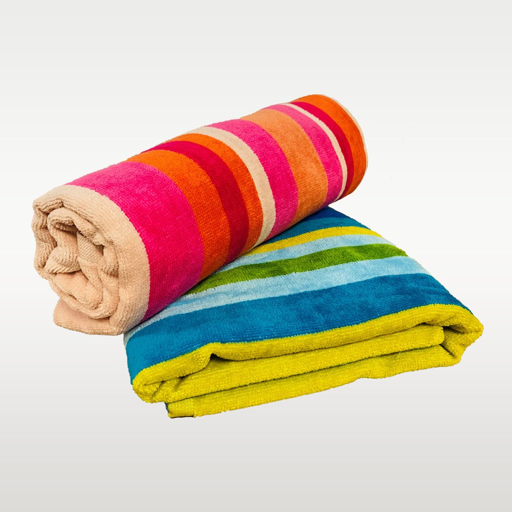 Striped Velour Beach Towels Elsatex